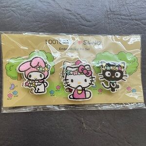 Loot Crate Sanrio Embroidered Pin Set - Pink, White, Black
